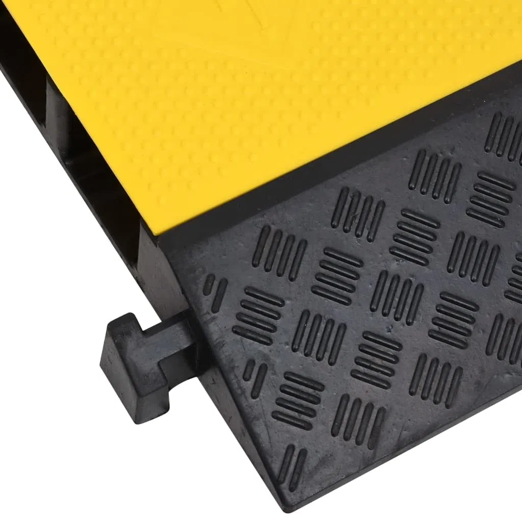 vidaXL Rampas Protectoras de Cables 2 Canales Canaleta Pasacables de Suelo Cubierta Protectora Manguera Tubo Tubería Pista Almacén 2 Piezas 100cm Goma