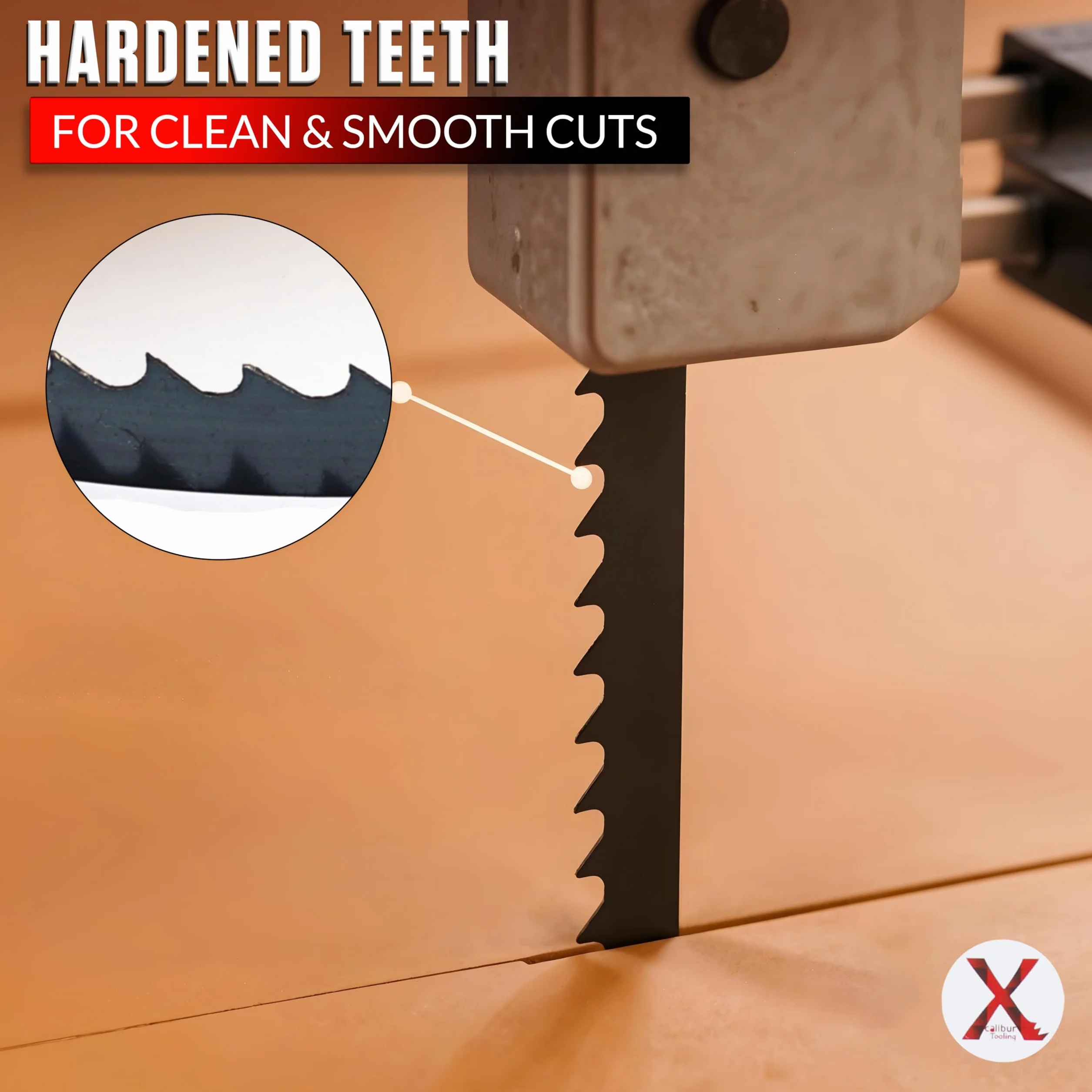 2 hojas de sierra de banda de 1575 mm x 6,5 mm x 6TPI dientes de tierra, paquete de 2 hojas de sierra de cinta fabricadas por Xcalibur Tooling