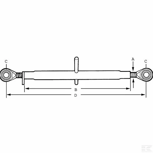 Brazo tercer punto M30 x 3 longitud del tallo 452 mm Cat.2 KRAMP