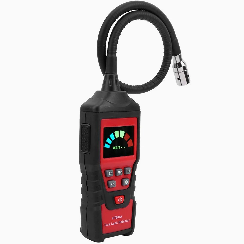 Analizador de Gases de Combustión Portátil, HT601A Detector de Gas Combustible LED Probador de Fugas de Gas Medidor de Fugas de Gas