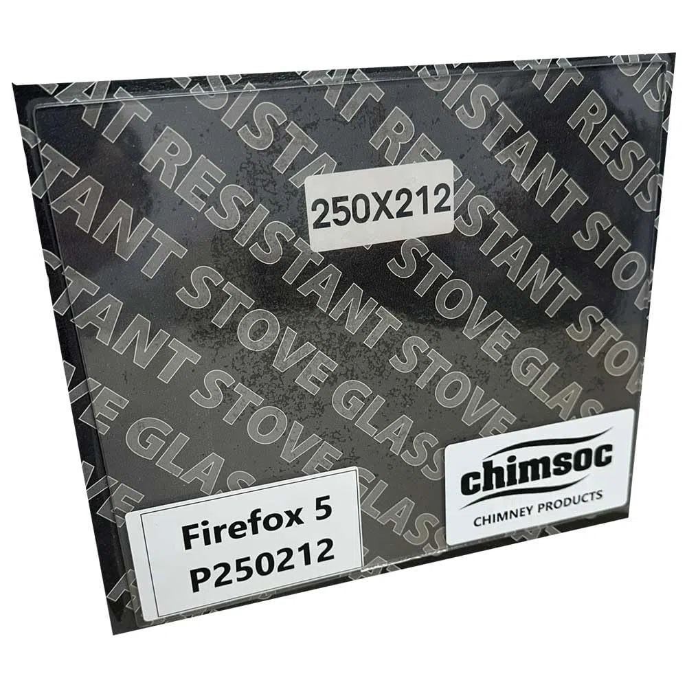 Cristal de repuesto para estufa Firefox 5 (250 mm x 212 mm, rectangular)
