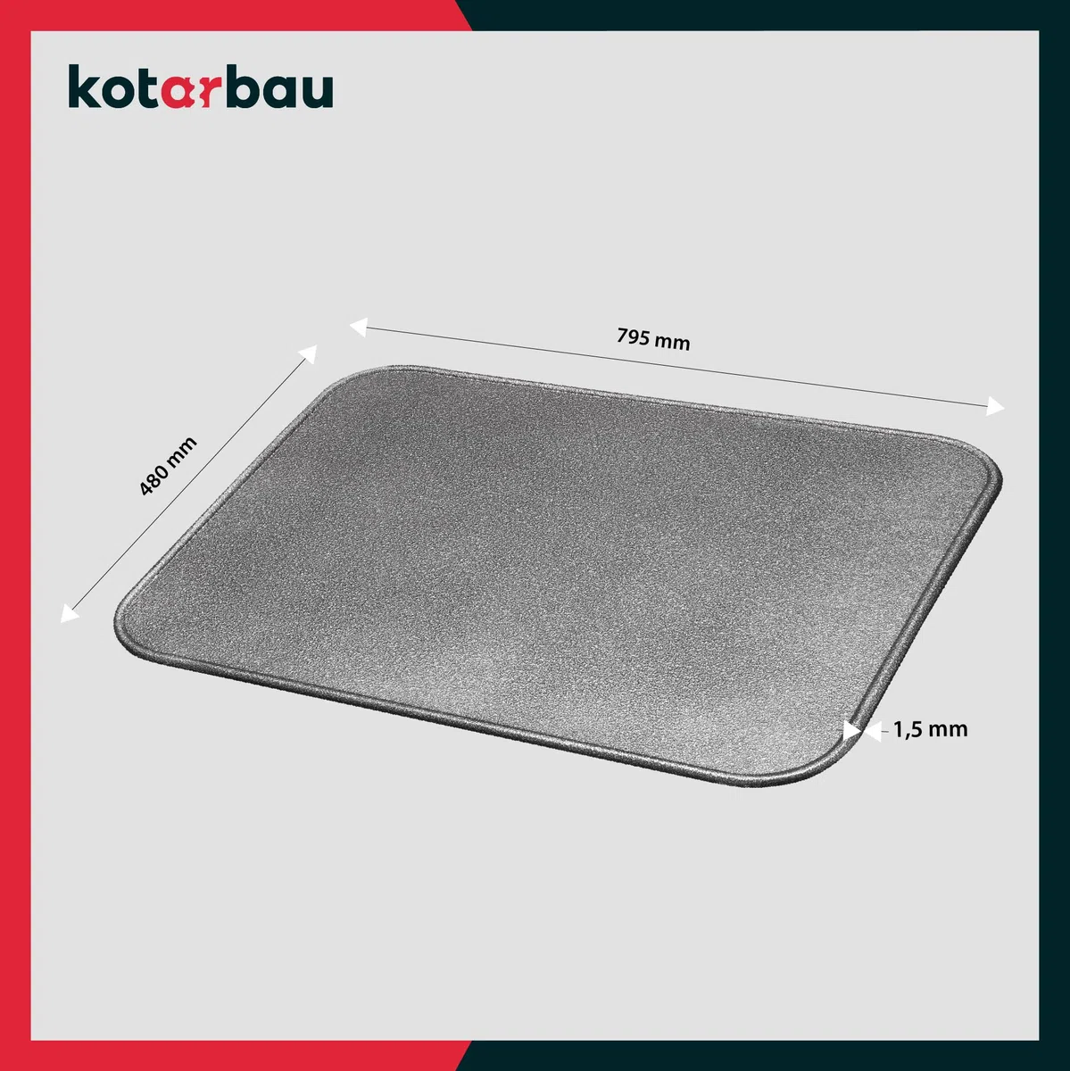 KOTARBAU® Placa Protectora contra chispas, 790 x 480 mm, Chapa de Suelo para Estufas, Plateado Envejecido, Antichispas de Suelo para Chimenea, Protector Resistente a Altas temperaturas, Salvachispas