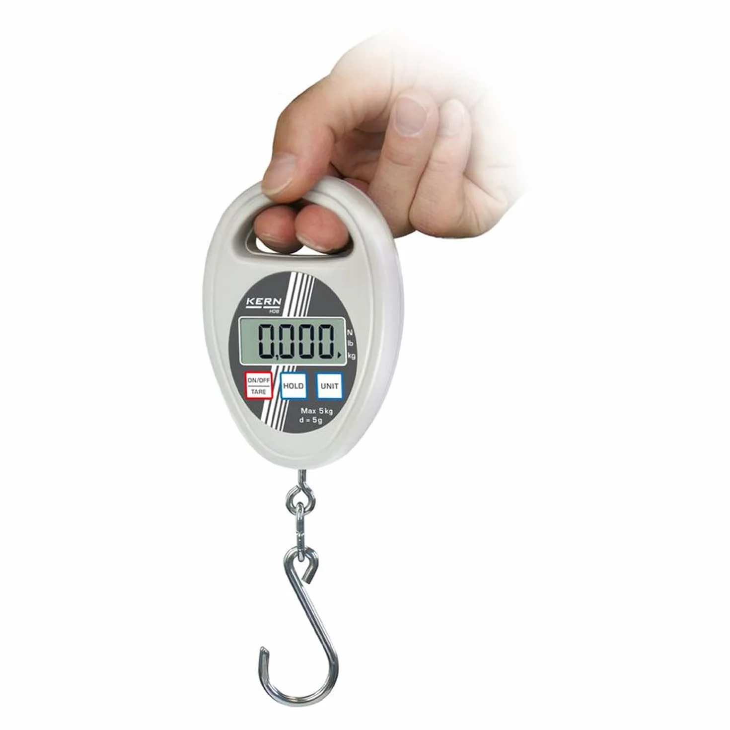 Balanza de colgar [Kern HDB 5K5N] , Campo de pesaje [Max]: 5 kg, Lectura [d]: 5 g