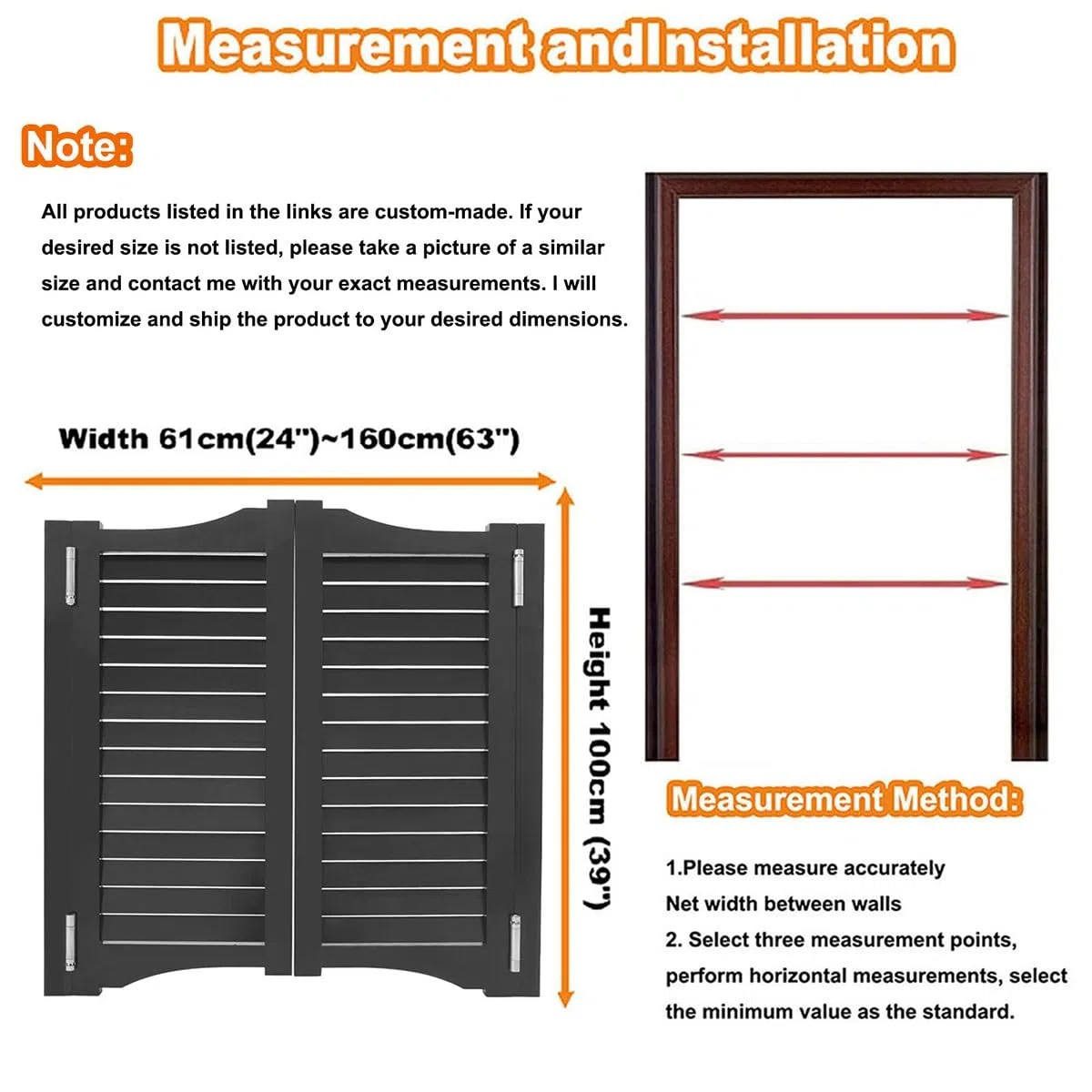 Puerta Vaiven de Madera Maciza para Interiores, Puertas Batientes de Café Retro, Puerta de oscilante de Salón, Abatible Bidireccional Puerta para entrada