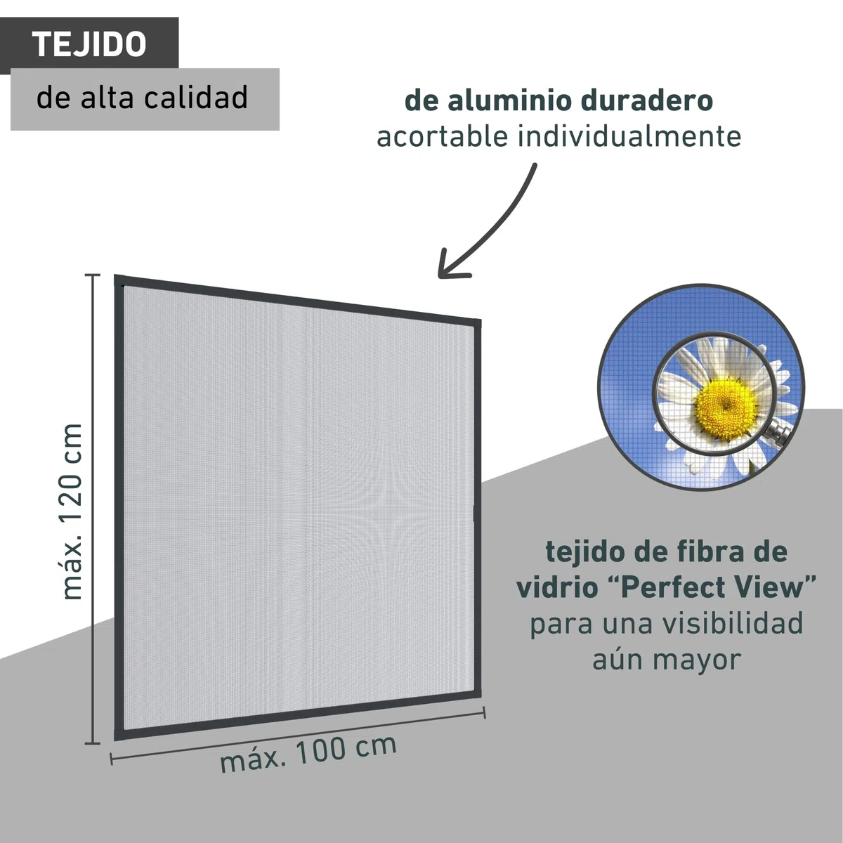 Windhager Mosquitera Marco tensor Expert, mosquitera Marco de aluminio para ventanas 100 cm x 120 cm, antracita, 04337