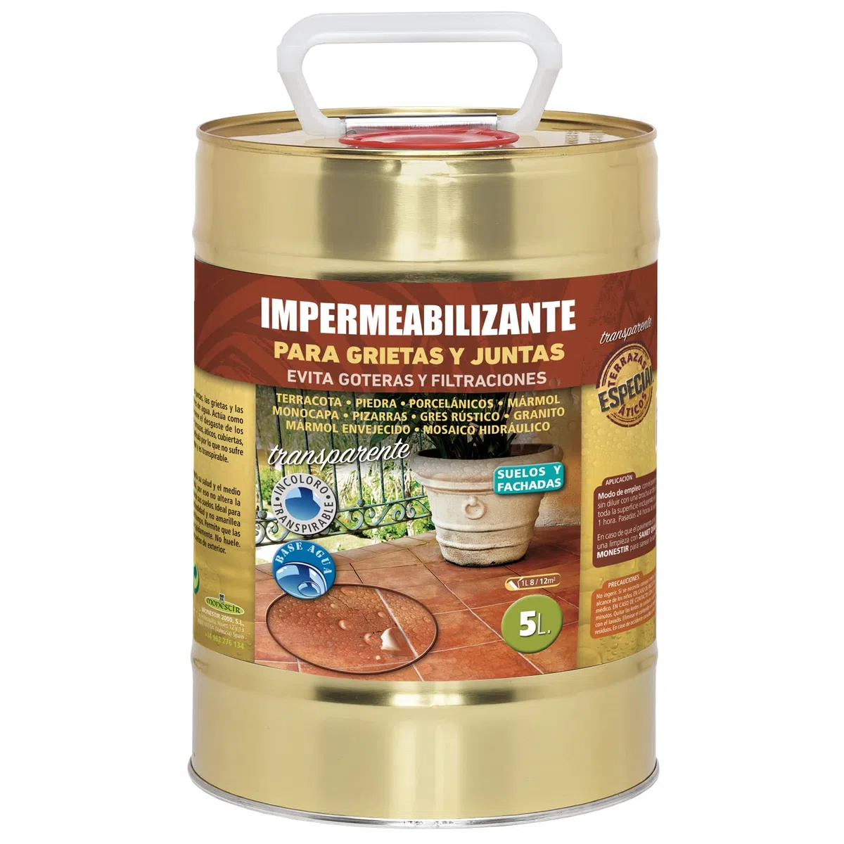 MONESTIR Impermeabilizante para Grietas y Juntas, 5 L