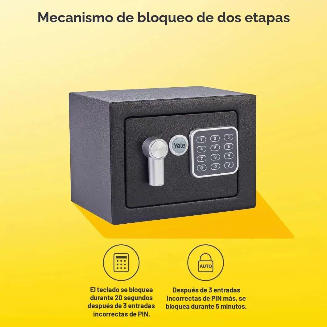 Yale YSV/170/DB2 Caja Fuerte De Seguridad Negro 170 x 230 x 170 mm