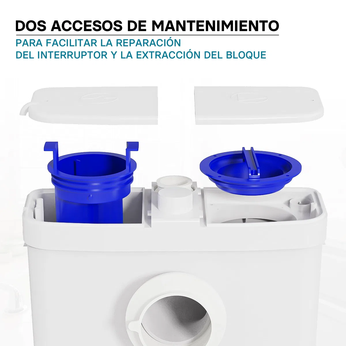 XPOtool Triturador Sanitario 3/1 con conexión frontal 450W vacuación aguas residuales y fecales WC