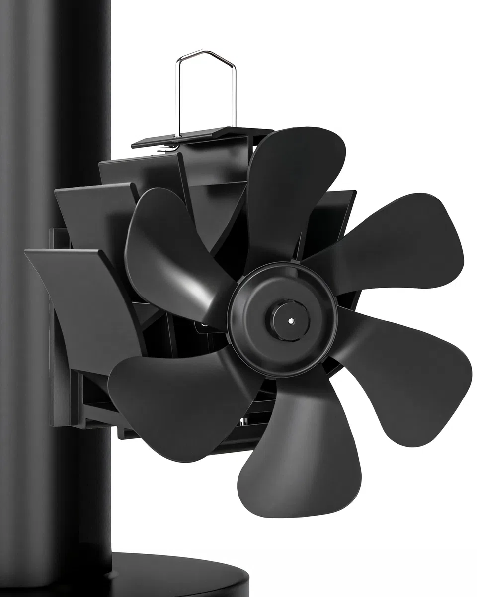 Signstek Ventilador de chimenea magnético, sin electricidad, silencioso, ventilador de estufa con 6 hojas para chimenea/chimenea/horno/madera/tubo de estufa