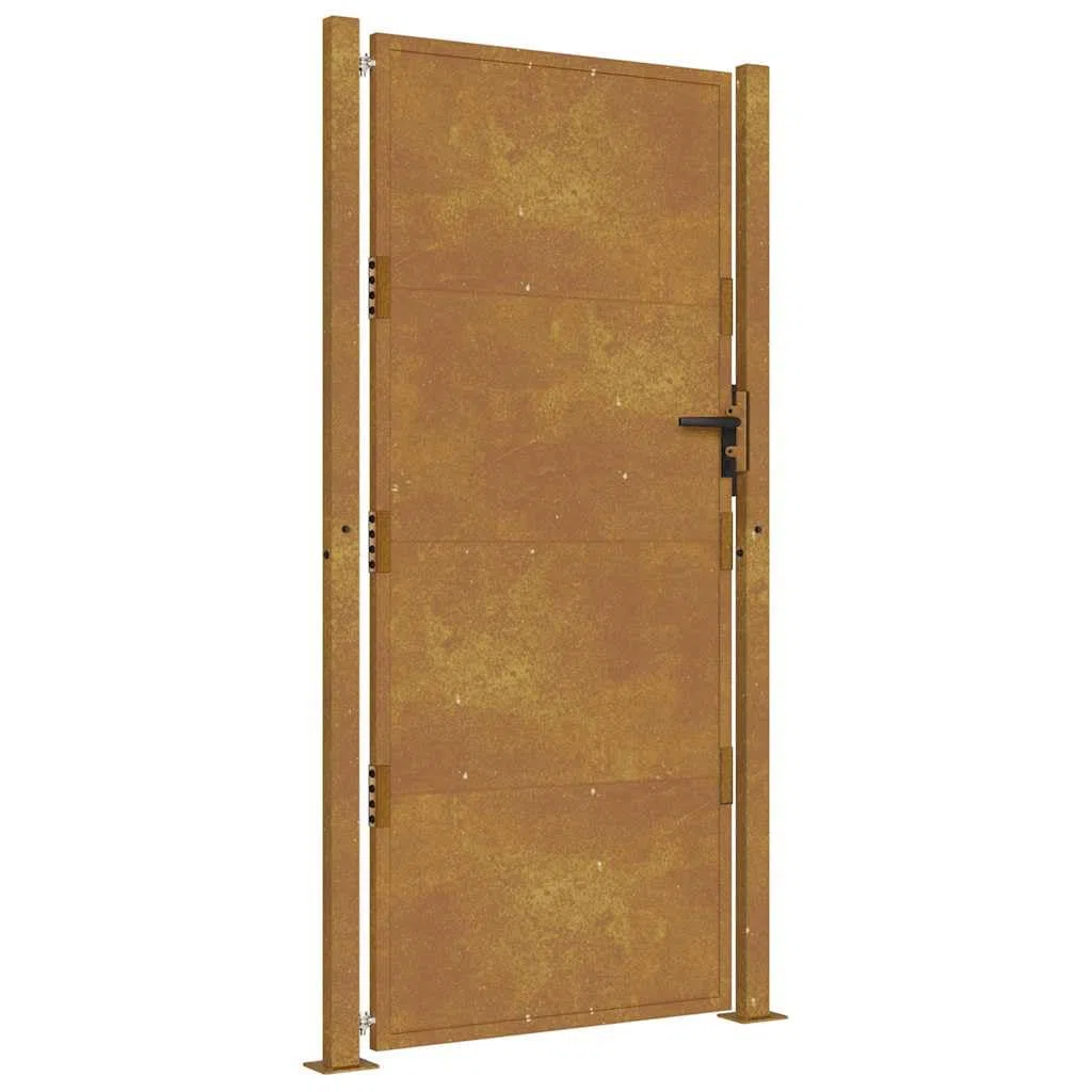 vidaXL Puerta de jardín Acero corten 100x175 cm, Puerta de Valla, Puerta de Exterior, Puerta de Metal, Puerta de Seguridad, Puerta de Entrada