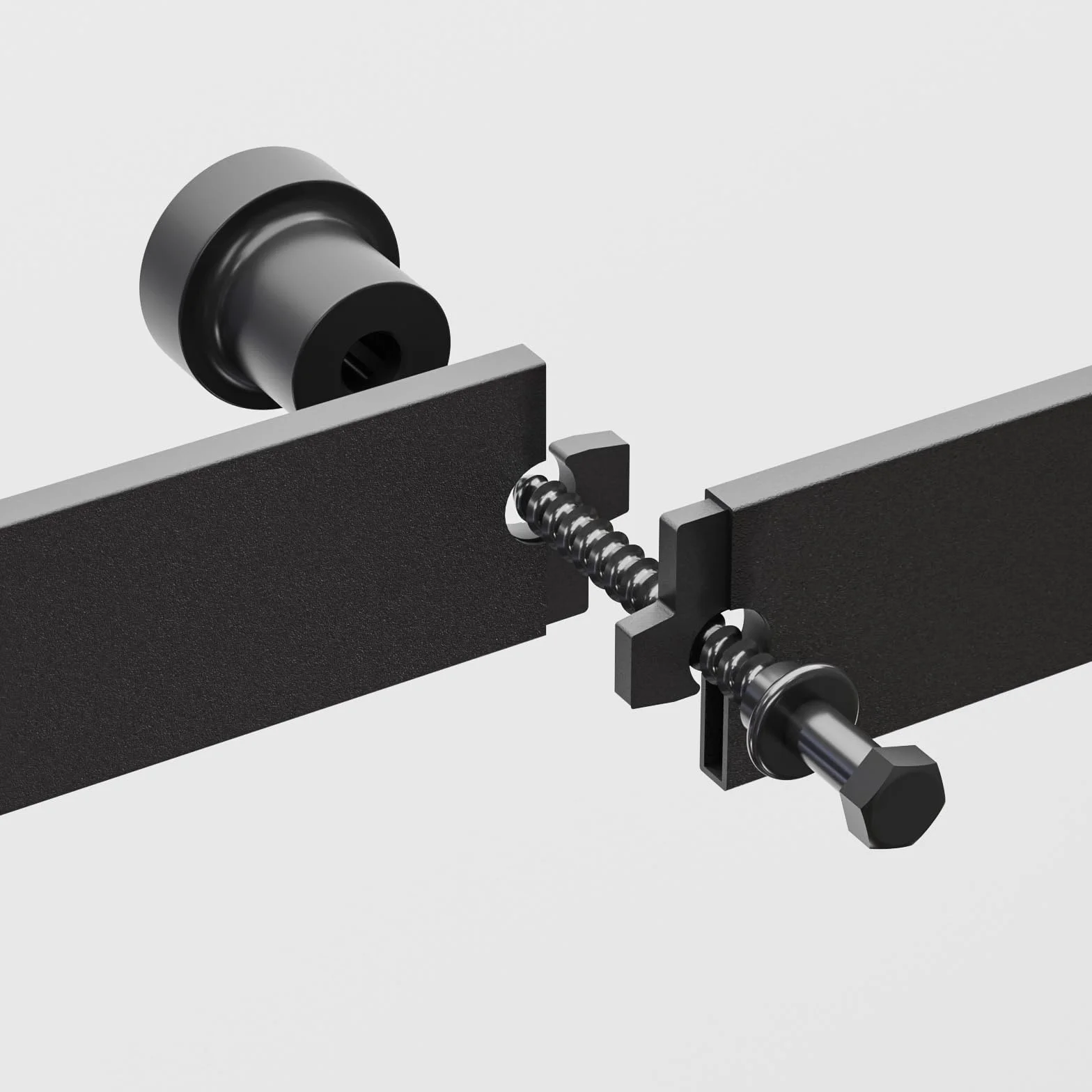 WOLFBIRD 200CM 6.6FT Hardware puerta corredera Kit riel sistema puerta soltera