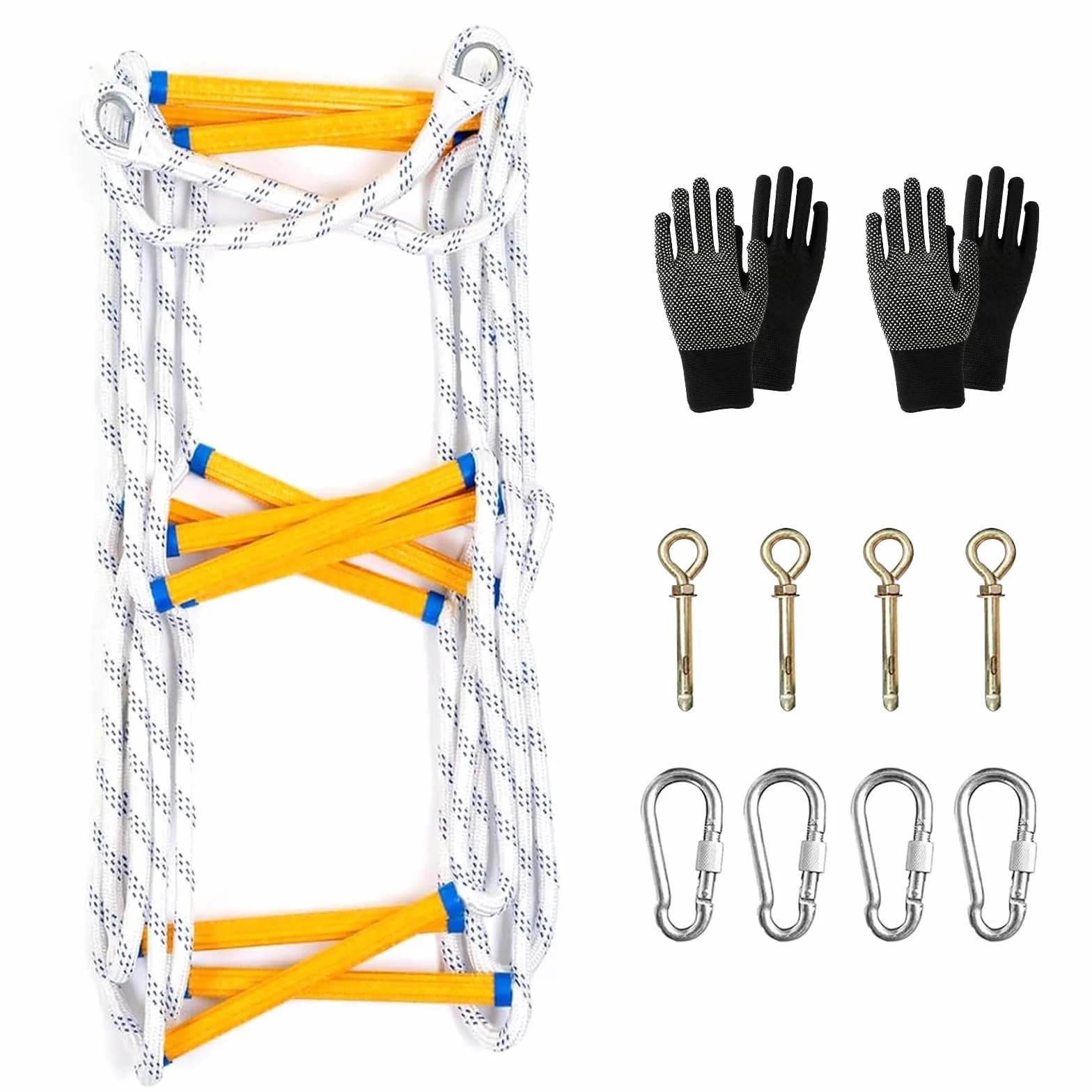 Escalera de cuerda resistente al fuego, portátil para ventanas y balcones, de nailon (10 m), adultos