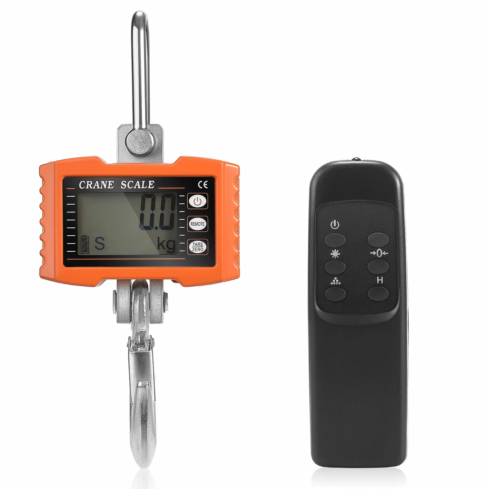 Báscula de Grúa Digital 1000kg, Báscula Colgante Industrial Pesada Crane Scale Electrónica Inteligente de Alta Precisión con Pantalla LCD y Control Remoto para Hogar, Mercados Agrícolas