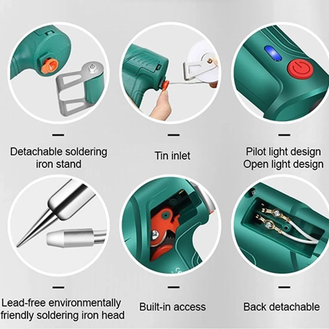 Internally Heated Industrial Laser Welding Tools, Industrial Laser Welding Machine, Portable Multi-Function Soldering Iron Soldering Gun, 3-in-1 with Rust Cutting/Removal/Welding (Green, External)