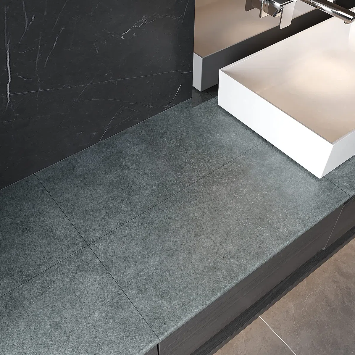 VEELIKE Suelo Vinilo Autoadhesivo Cemento Gris Adhesivos Pegatinas de Baldosas Adhesivas Suelo Papel Adhesivo para Cocina Azulejos Impermeable Papel Pintado Suelo Baño 1.5mm 60cm x 30cm 12 Piezas