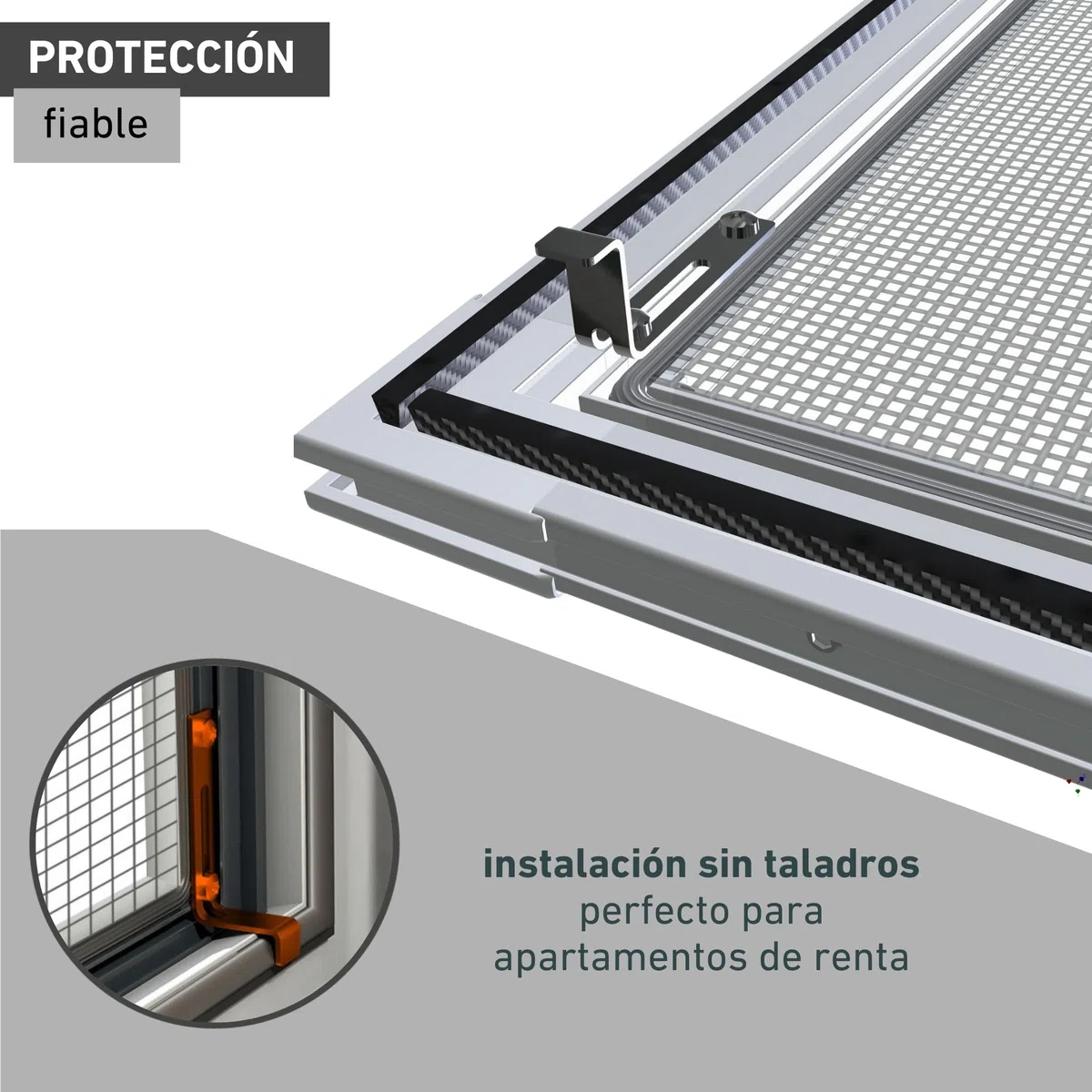 Windhager Mosquitera Marco tensor Expert, mosquitera Marco de aluminio para ventanas 100 cm x 120 cm, antracita, 04337