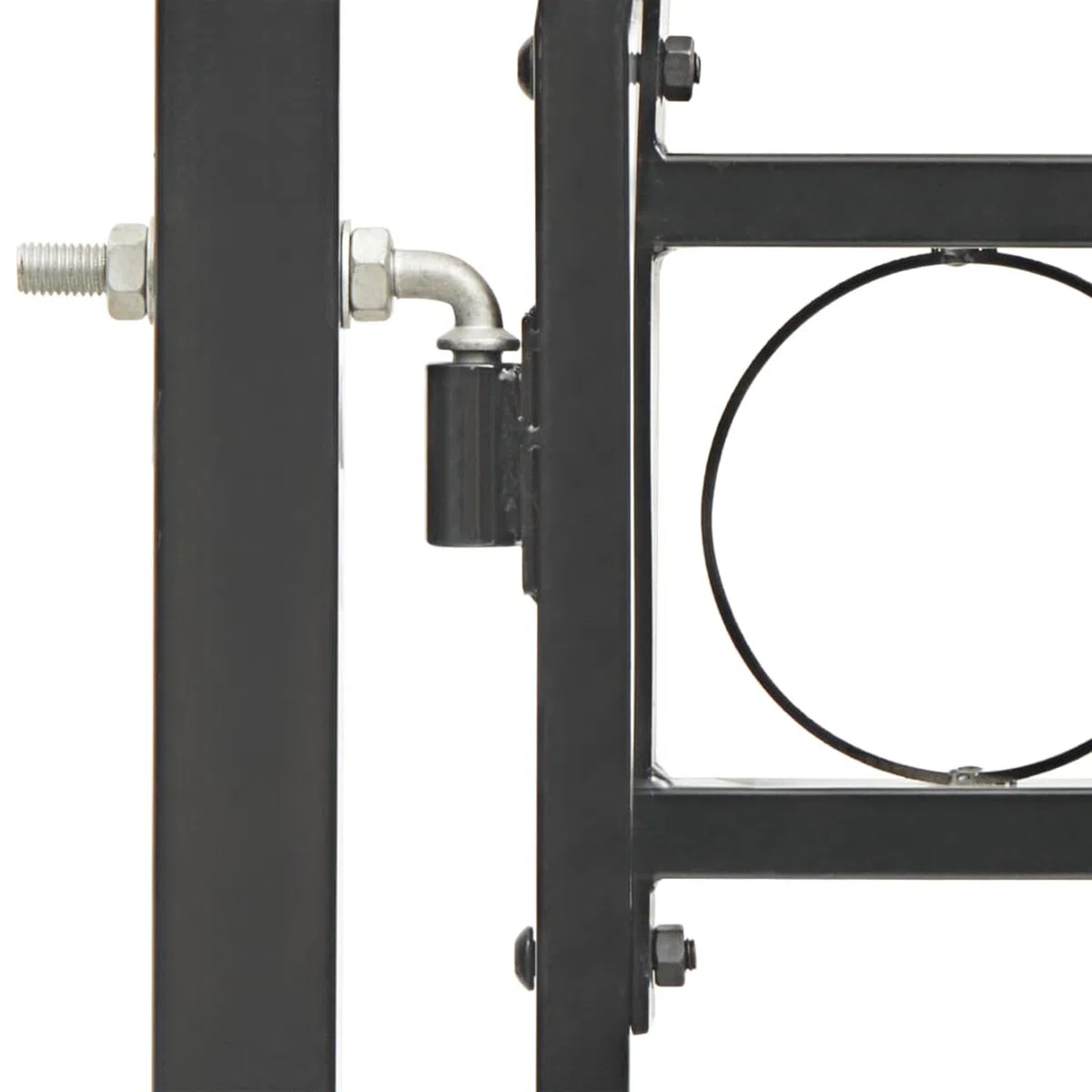 Puerta de jardín con Arco Superior 100x125 cm Acero Negro, Puertas para Jardin, Puertas De Exterior, Valla Jardín, Rejas para Puertas De Entrada