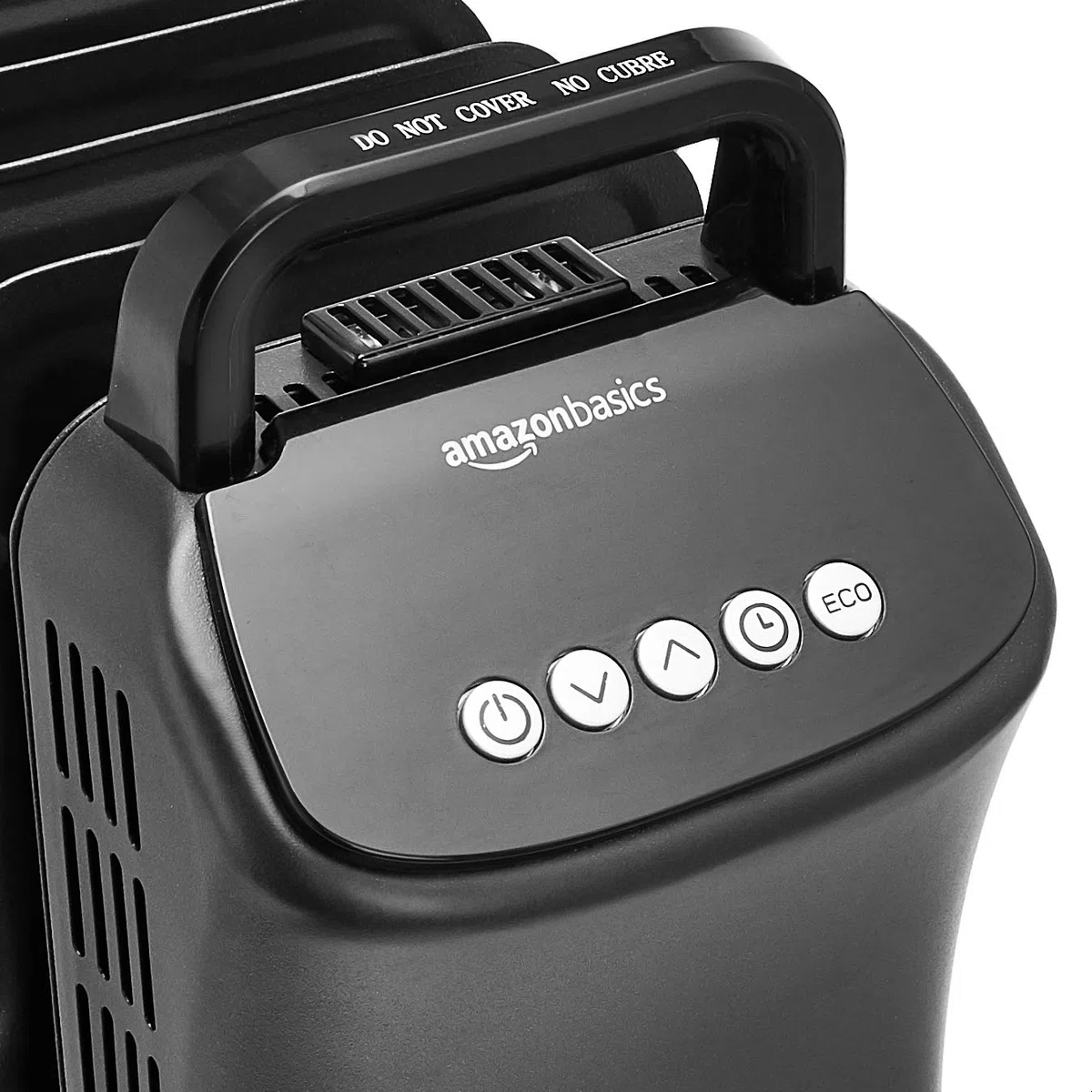 Amazon Basics - Radiador portátil de aceite, con control digital, 11 aletas ondulantes y control remoto, 2500 W, color negro