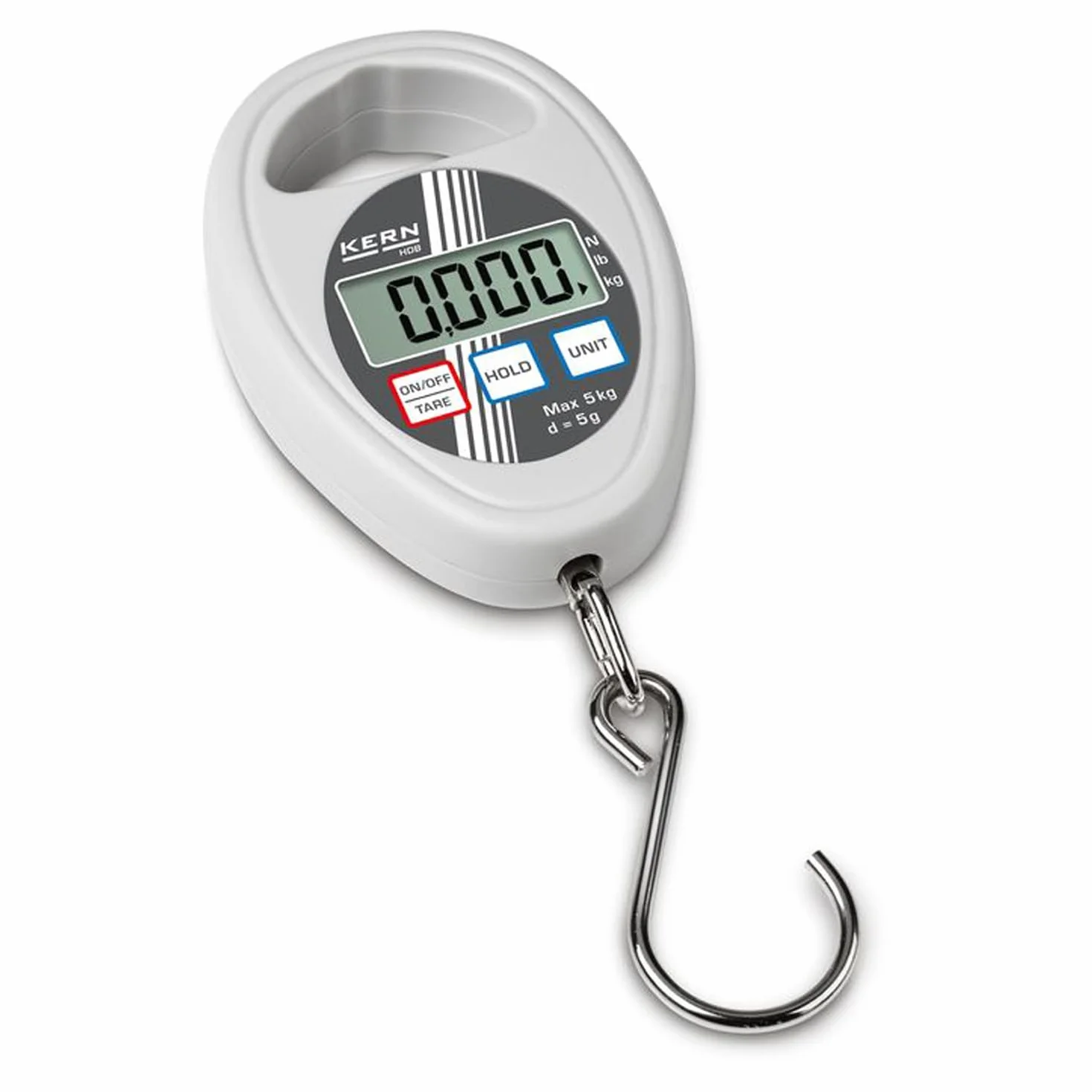 Balanza de colgar [Kern HDB 5K5N] , Campo de pesaje [Max]: 5 kg, Lectura [d]: 5 g