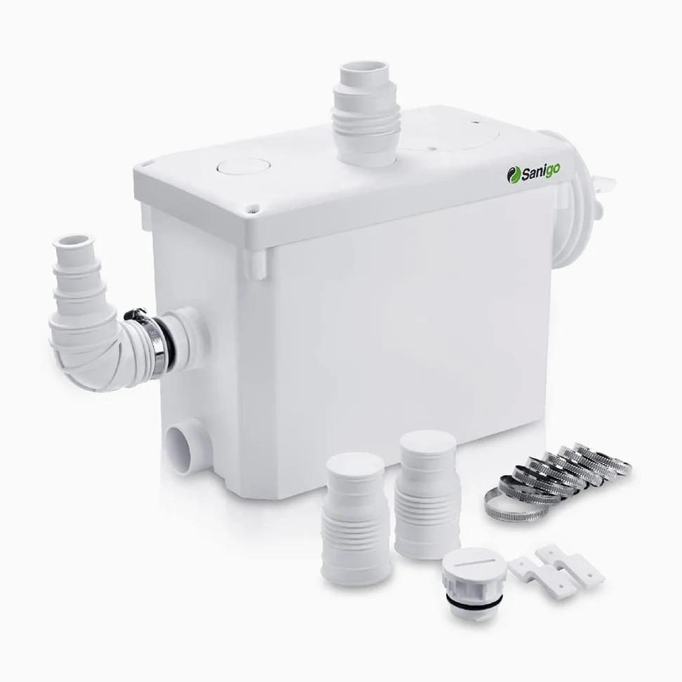 SANI-P420i Trituradora Sanitaria para la evacuación de aguas residuales WC, Ducha, Lavabo, Lavadora, Lavavajillas